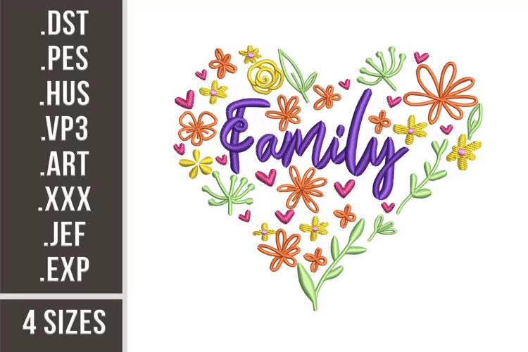 Family in Florals | Flowers Embroidery
