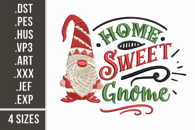 Home Sweet Gnome | Embroidery Design