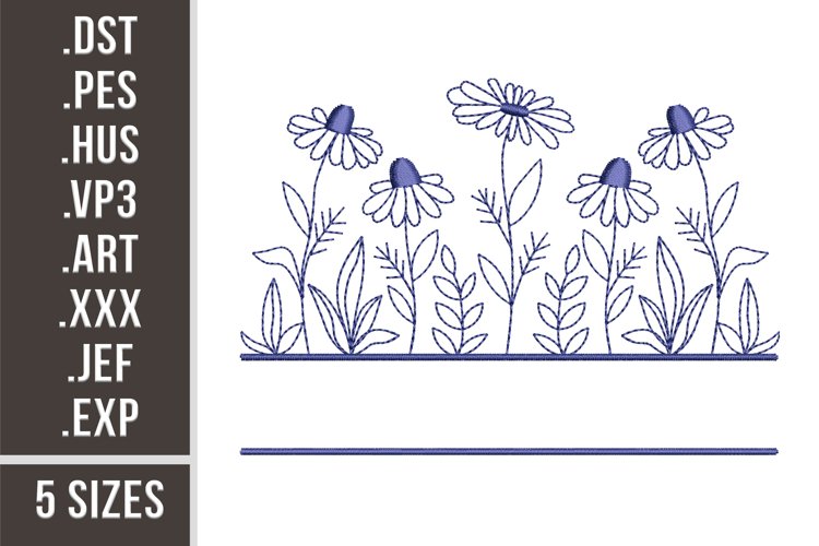 Chamomile Monogram | Embroidery Design example image 1