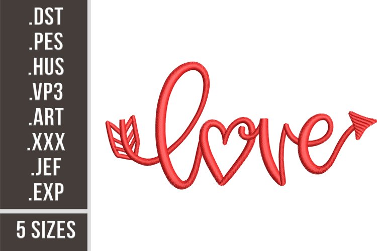 Love Arrow | Simple Embroidery Design example image 1
