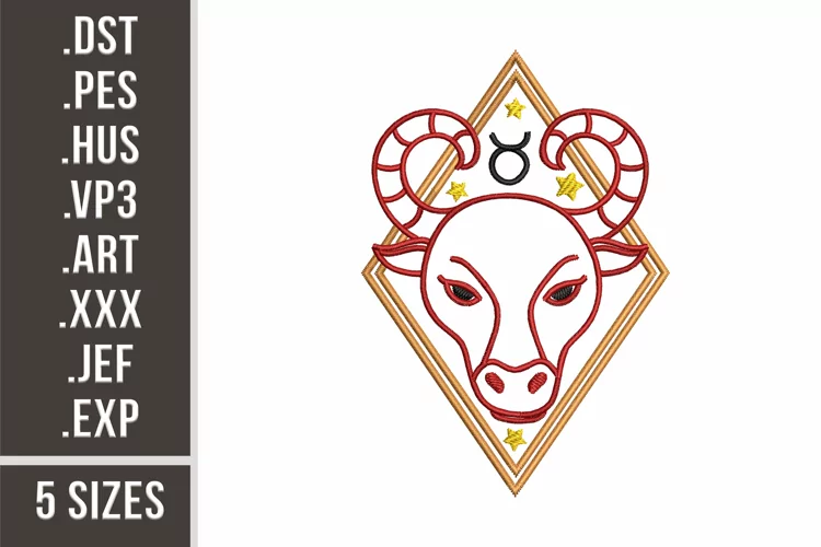 Taurus Sign | Zodiacs Embroidery