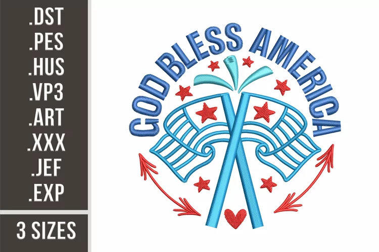 God Bless America | Patriotic Embroidery