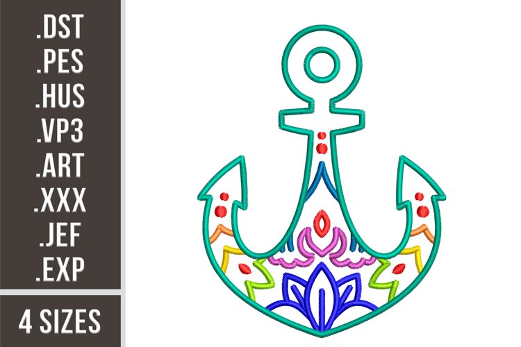 Mandala Floral Anchor | Embroidery Design