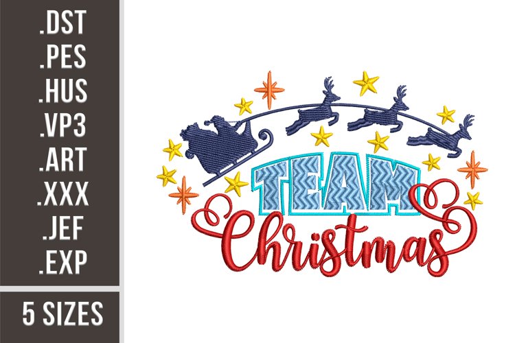 Team Christmas | Embroidery Design example image 1