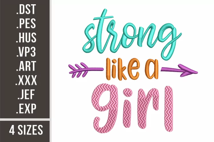 Strong Like a Girl | Feminist Embroidery Design