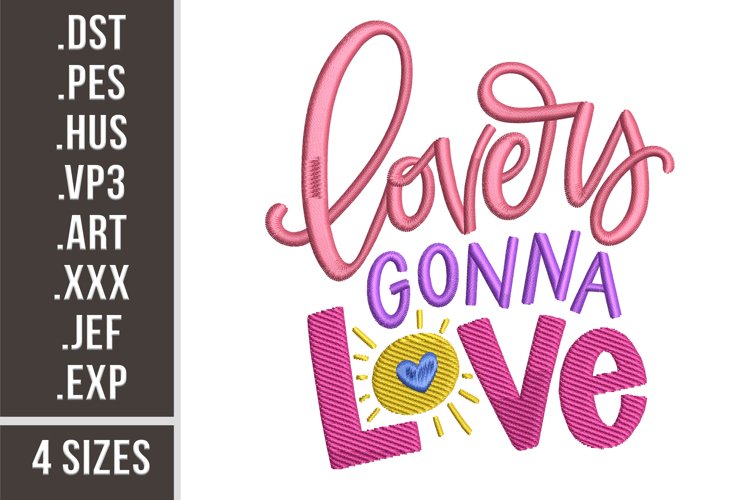Lovers Gonna Love | St. Valentine's Day Embroidery Design example image 1