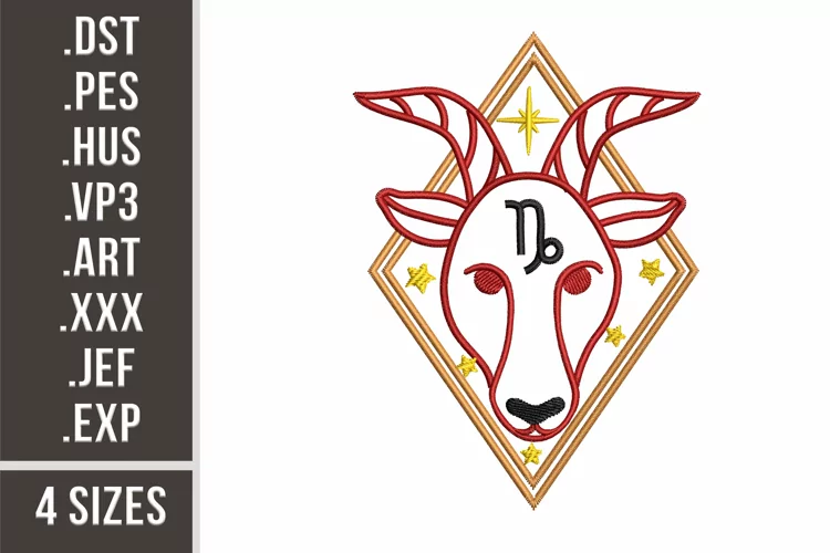 Capricorn Sign | Zodiacs Embroidery