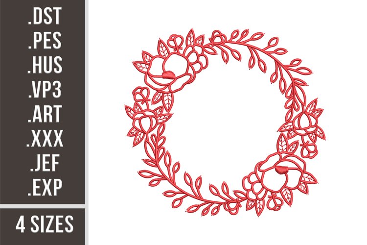 Floral Frame | Embroidery Design example image 1