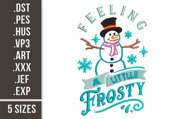 Frosty Snowman| Winter Embroidery Design