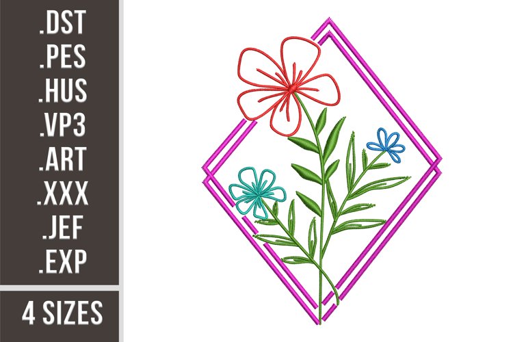 Wild Flower Geometry | Floral Embroidery example image 1