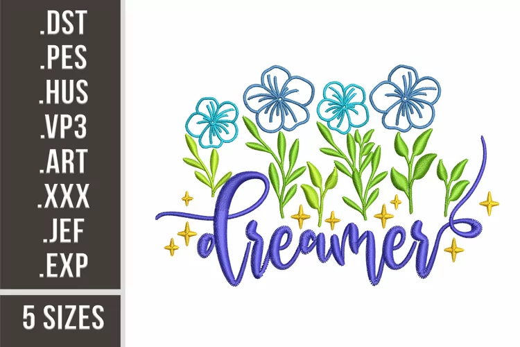 Dreamer | Wild Flowers Machine Embroidery