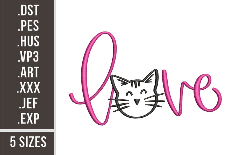Love Cat | Simple Pet Embroidery example image 1