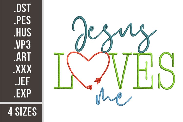 Jesus Loves Me | Embroidery Design example image 1