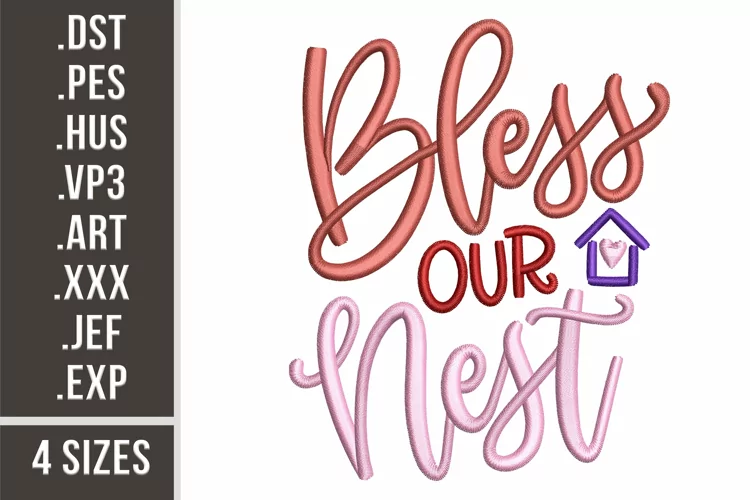 Bless Our Nest | Home Embroidery Design 4 sizes