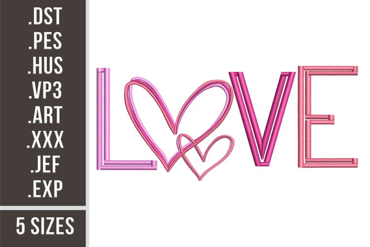 Love | St. Valentine's Day Embroidery example image 1