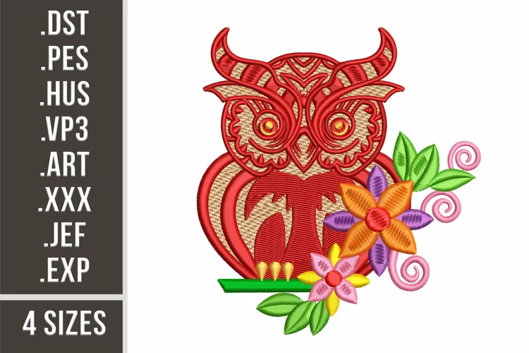Floral Owl | Embroidery Design