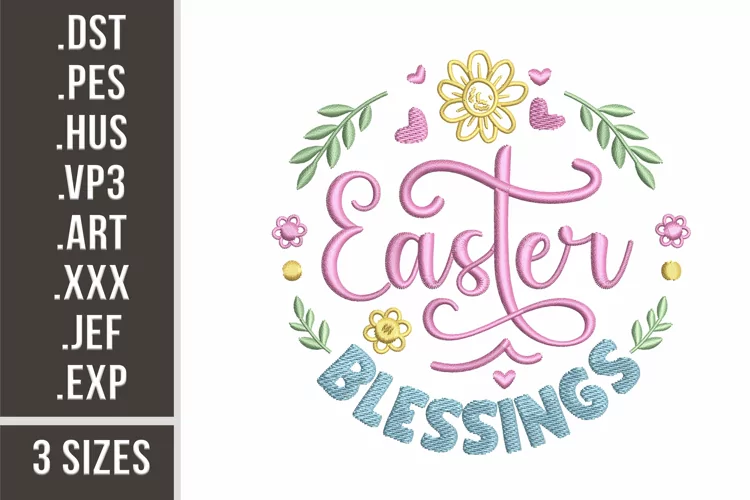 Easter Blessings | Easter Floral Embroidery
