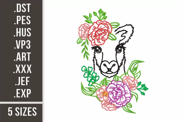 Kangaroo with Flowers | Embroidery Design