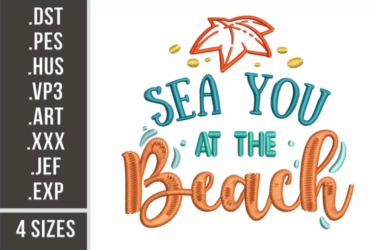 Sea You At The Beach | Embroidery Design