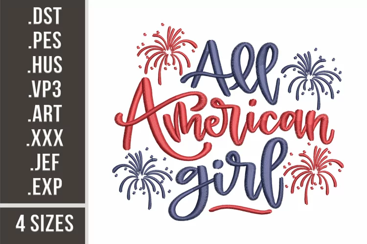 All American Girl | Patriotic Embroidery