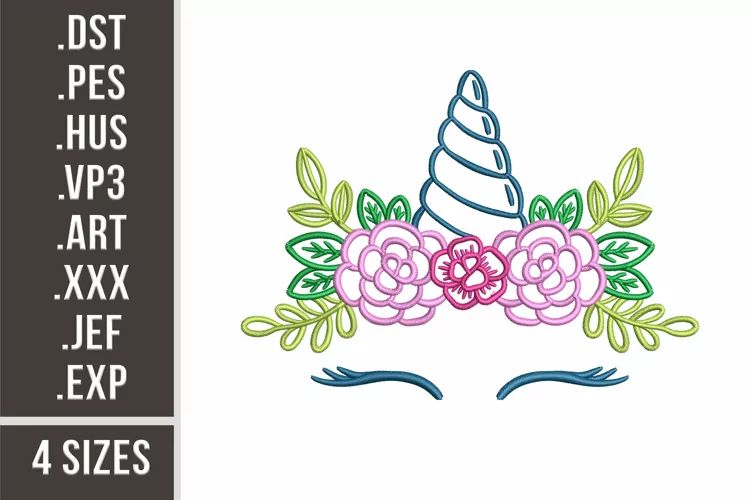 Floral Unicorn | Flowers Embroidery