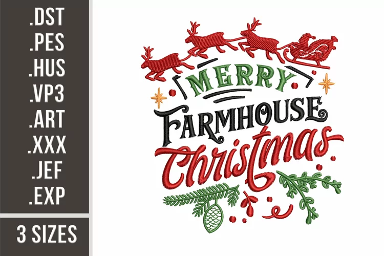 Merry Farmhouse Christmas | Embroidery Design
