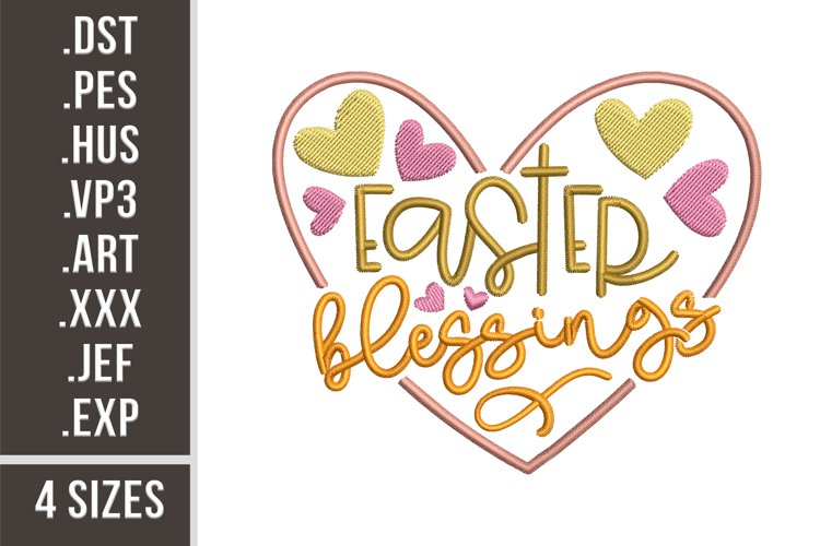 Easter Blessings | Heart Embroidery example image 1