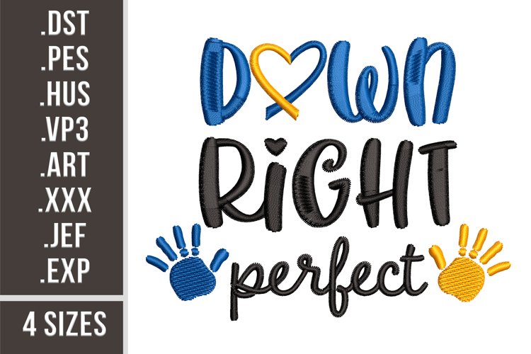 Down Right Perfect | Embroidery Design example image 1