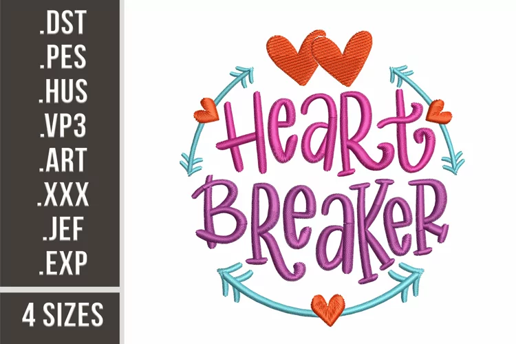 Heartbreaker with Arrows | Embroidery Design