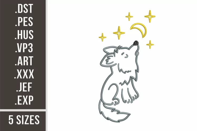 Cute Roaring Wolf | Baby Animal Embroidery