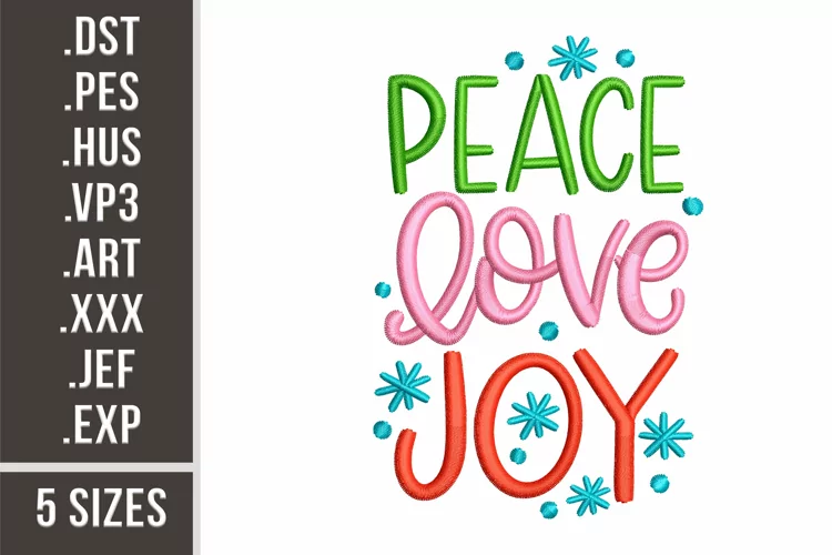 Peace Love Joy | Embroidery Design
