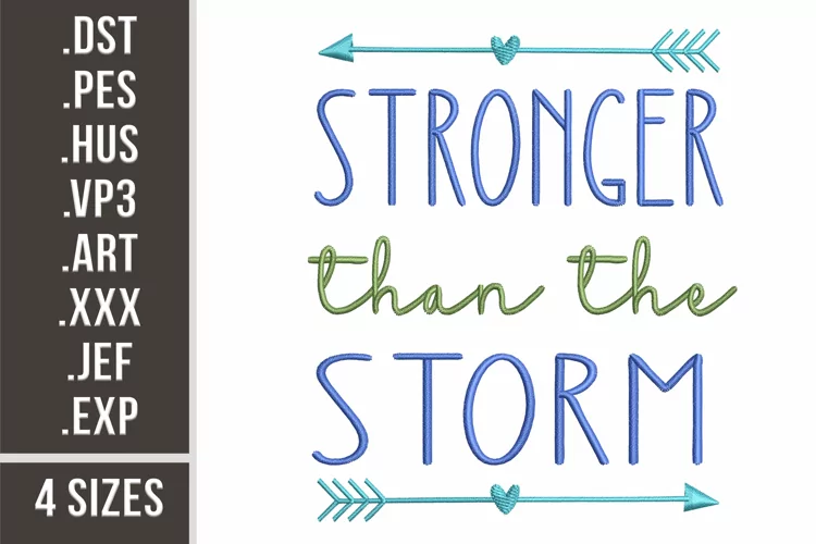 Stronger Than The Storm | Motivational Embroidery