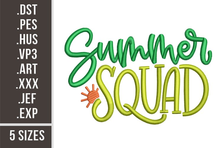 Summer Squad | Machine Embroidery example image 1