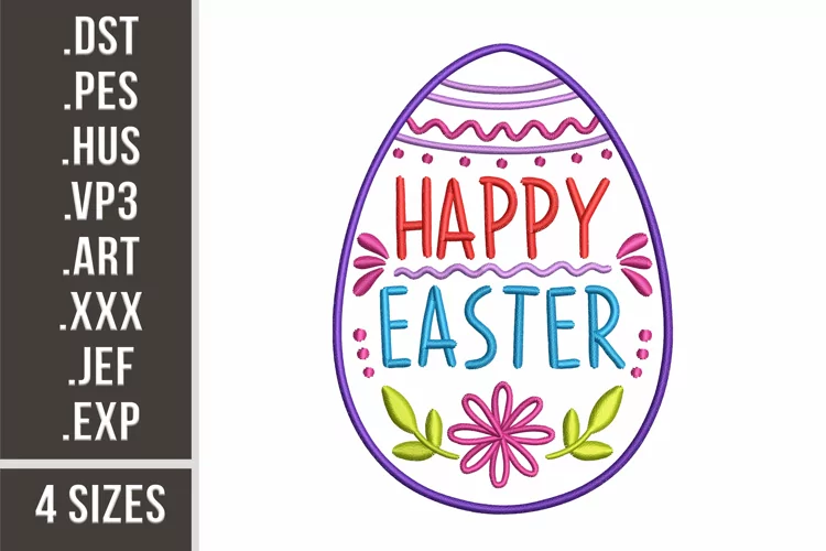 Happy Easter | Easter Egg With Ornament Embroidery
