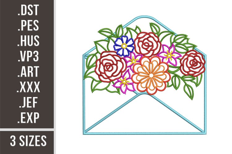 Floral Envelope | Flowers Embroidery example image 1