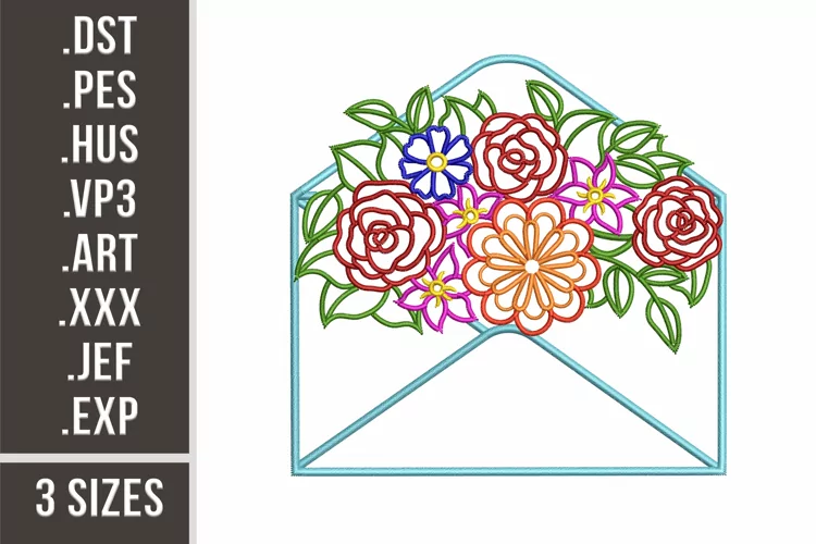 Floral Envelope | Flowers Embroidery