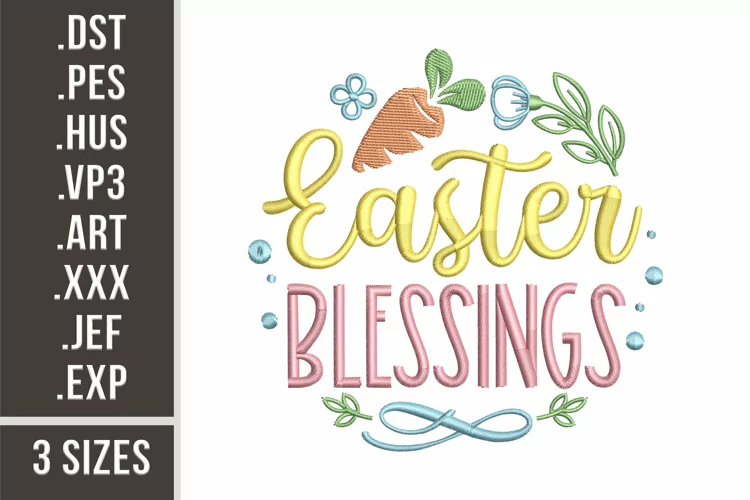 Easter Blessings | Floral Round Embroidery