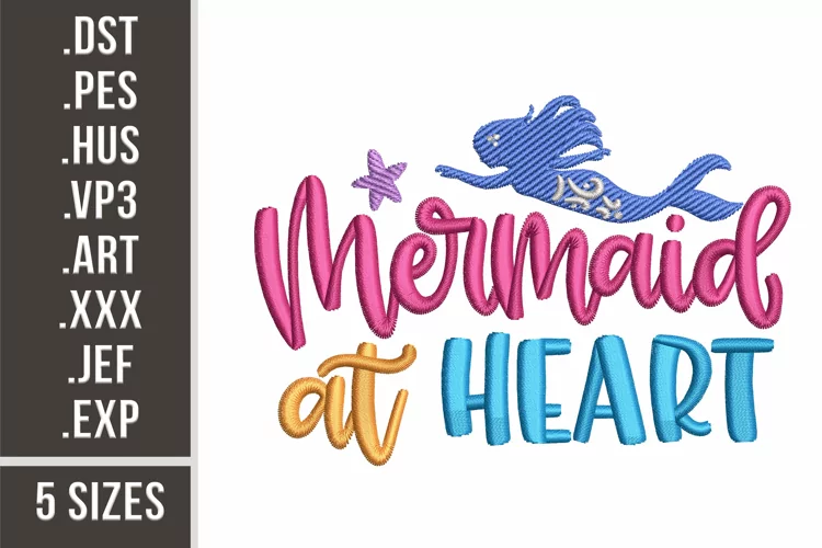 Mermaid at Heart | Machine Embroidery Design