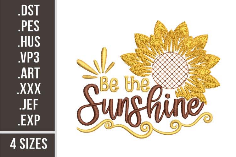 Be The Sunshine | Sunflower Embroidery example image 1