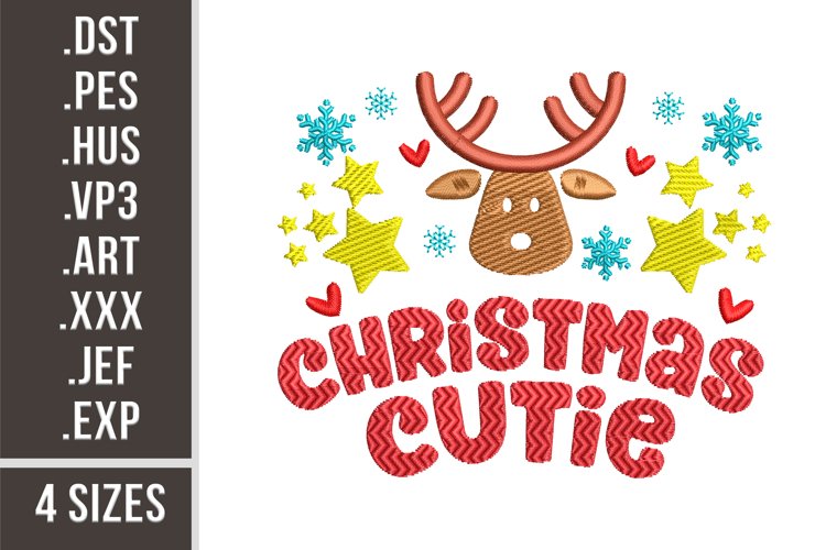 Christmas Cutie | Embroidery Design example image 1