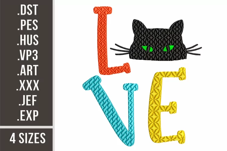 Love Cat| Embroidery Design