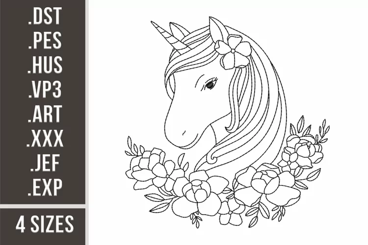 Unicorn Redwork | Machine Embroidery Design