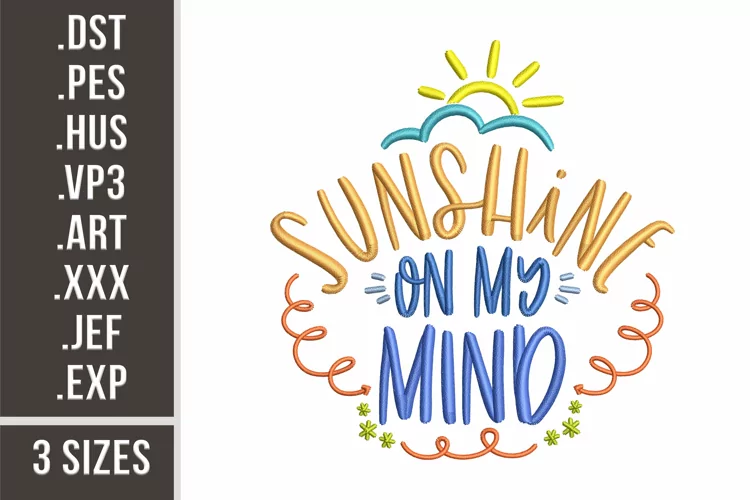 Sunshine On My Mind | Summer Embroidery Design