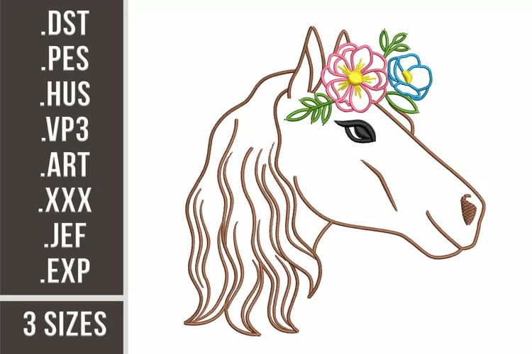 Floral Horse | Embroidery Design