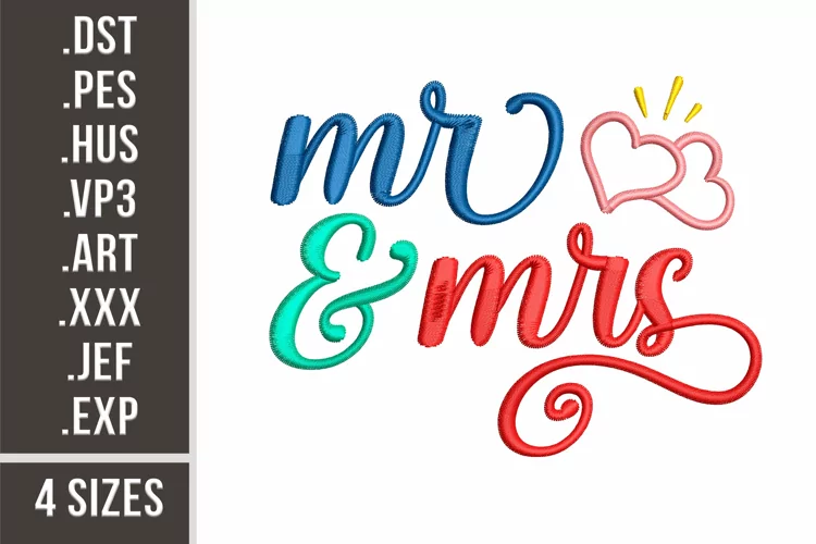 Mr. and Mrs. | Family Embroidery Design