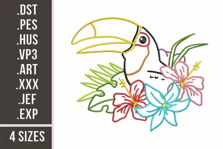 Floral Toucan | Bird Embroidery