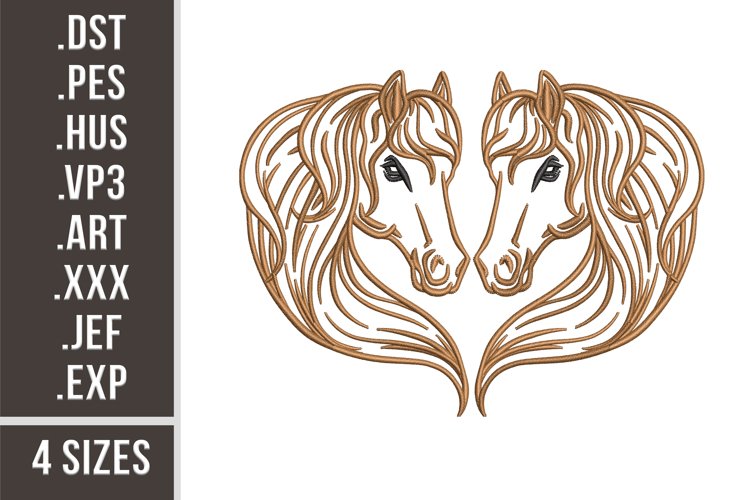 Horses Heart | Farm Embroidery Design example image 1
