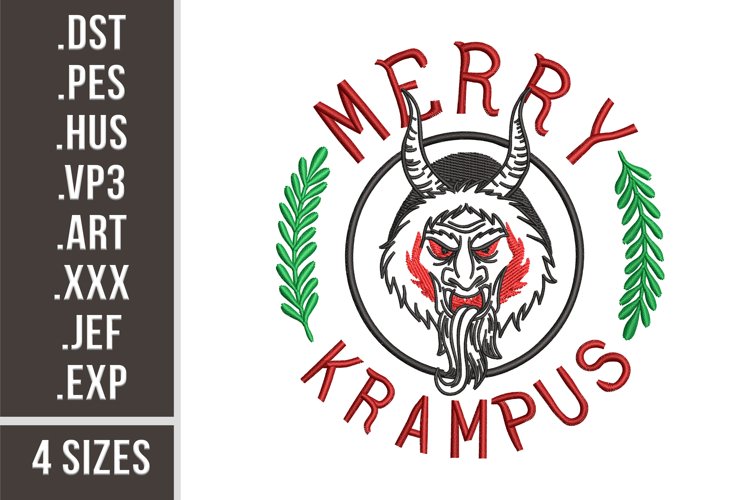 Merry Krampus | Scandinavian Christmas Embroidery example image 1