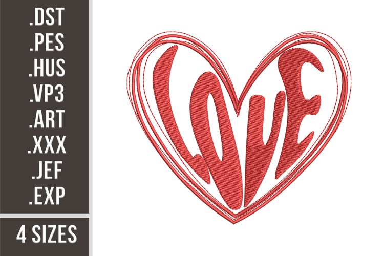 Love Heart | St. Valentine's Day Embroidery example image 1
