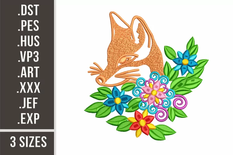 Floral Fox | Embroidery Design
